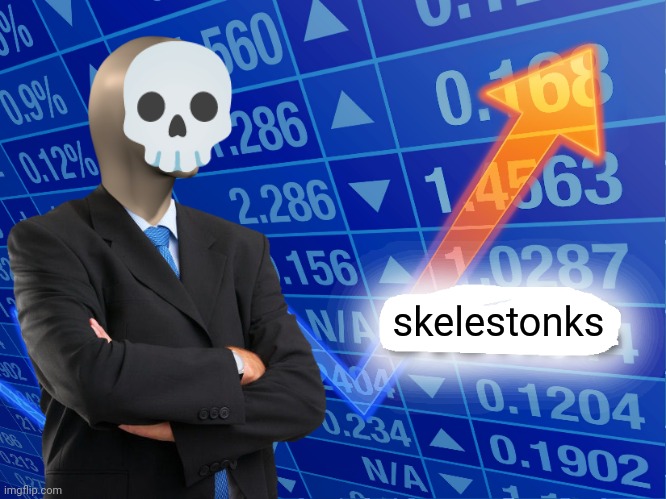 Empty Stonks | ? skelestonks | image tagged in empty stonks | made w/ Imgflip meme maker