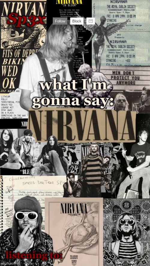 High Quality Sp3x Nirvana Announcement Temp v6 finished Blank Meme Template