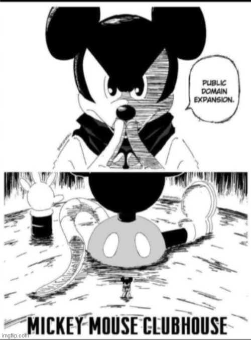 DOMAIN EXPANSION | image tagged in mickey mouse,jujutsu kaisen,public domain | made w/ Imgflip meme maker