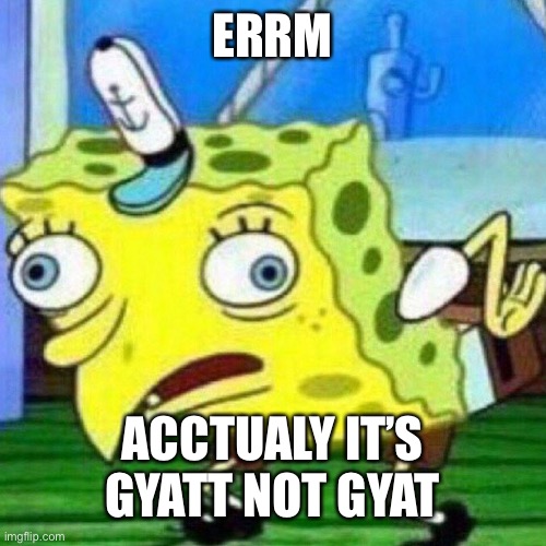 triggerpaul | ERRM ACCTUALY IT’S GYATT NOT GYAT | image tagged in triggerpaul | made w/ Imgflip meme maker