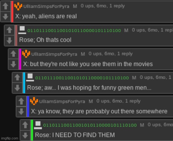 Imagine an entire story where Rose tries to find green martian men | made w/ Imgflip meme maker