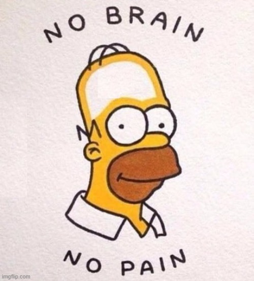 Life would be a lot easier... | image tagged in vince vance,homer simpson,the simpsons,no pain no gain,no brain,cartoons | made w/ Imgflip meme maker