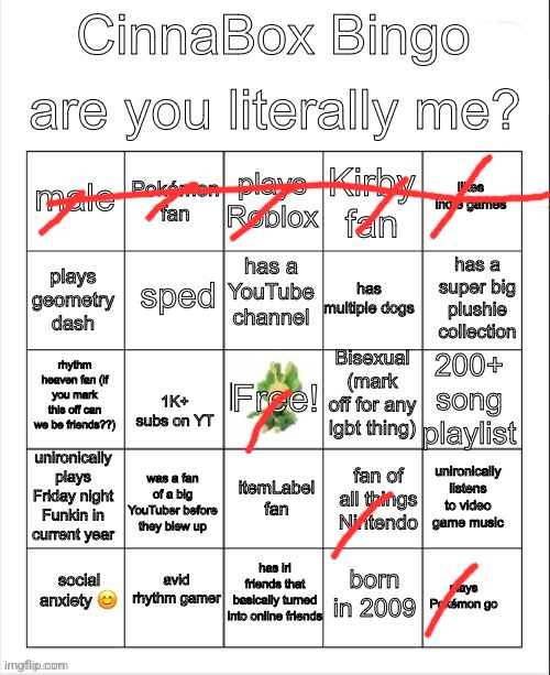 CinnaBox Bingo | image tagged in cinnabox bingo | made w/ Imgflip meme maker