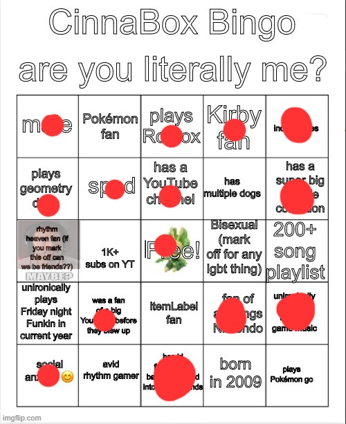 CinnaBox Bingo | image tagged in cinnabox bingo | made w/ Imgflip meme maker