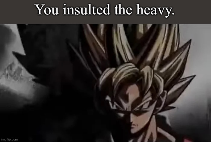 Goku Staring | You insulted the heavy. | image tagged in goku staring | made w/ Imgflip meme maker