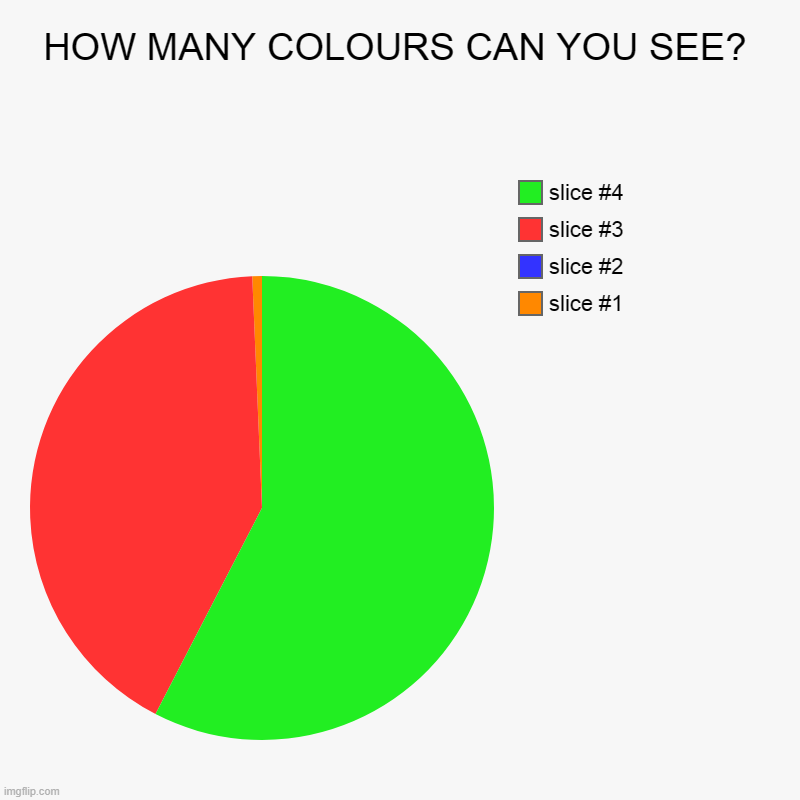 BRAIN | HOW MANY COLOURS CAN YOU SEE? | | image tagged in charts,pie charts | made w/ Imgflip chart maker