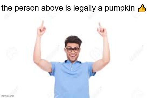 l | the person above is legally a pumpkin 👍 | image tagged in and that's how x | made w/ Imgflip meme maker