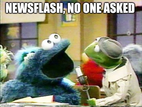 NewsFlash | NEWSFLASH, NO ONE ASKED | image tagged in newsflash | made w/ Imgflip meme maker