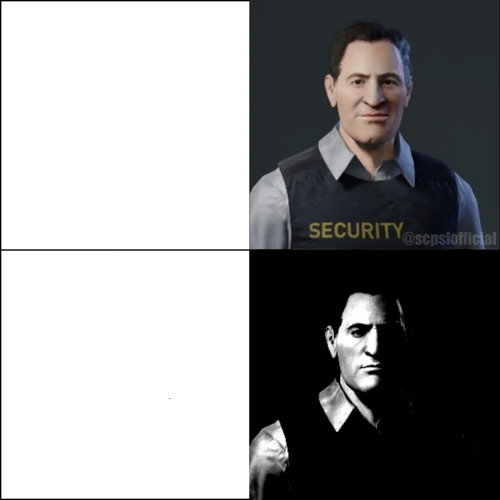 Facility Guard becoming uncanny Blank Meme Template