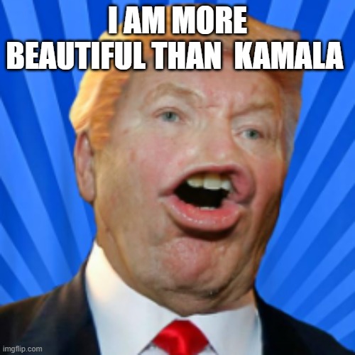 brainwashed people will vote red | I AM MORE BEAUTIFUL THAN  KAMALA | image tagged in liberals | made w/ Imgflip meme maker