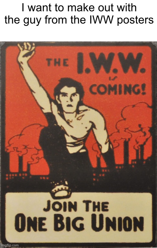 Red flag red flag! Wave it in the air! | I want to make out with the guy from the IWW posters | image tagged in iww,red flag,anarchism,communism | made w/ Imgflip meme maker