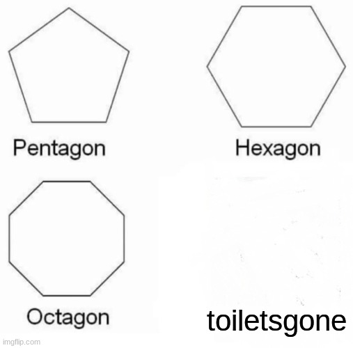 Pentagon Hexagon Octagon Meme | toiletsgone | image tagged in memes,pentagon hexagon octagon | made w/ Imgflip meme maker