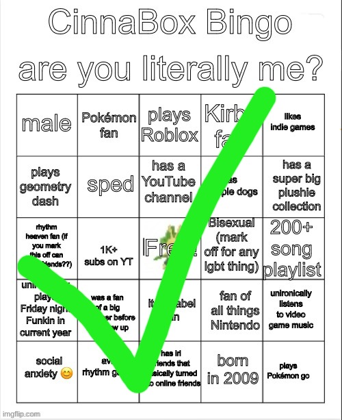 CinnaBox Bingo | image tagged in cinnabox bingo | made w/ Imgflip meme maker