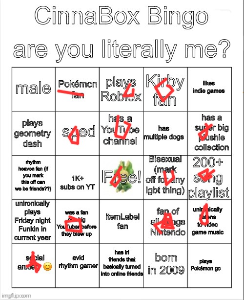 CinnaBox Bingo | image tagged in cinnabox bingo | made w/ Imgflip meme maker