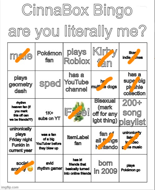 CinnaBox Bingo | image tagged in cinnabox bingo | made w/ Imgflip meme maker