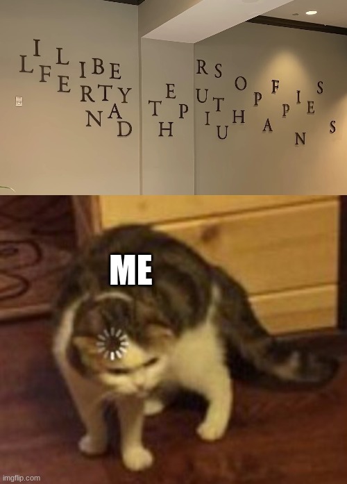 ME | image tagged in loading cat | made w/ Imgflip meme maker