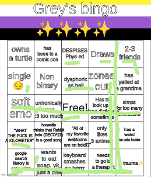 whee | image tagged in greys bingo | made w/ Imgflip meme maker