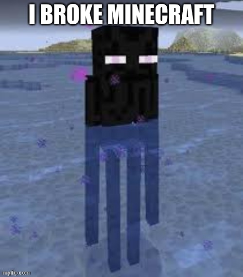 Cursed Enderman | I BROKE MINECRAFT | image tagged in cursed enderman | made w/ Imgflip meme maker