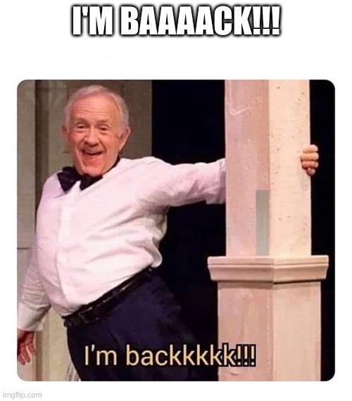 After 3 months, I'm Back | I'M BAAAACK!!! | image tagged in i m backkkkk | made w/ Imgflip meme maker