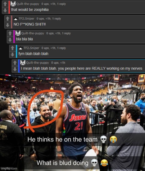 image tagged in he thinks he on the team | made w/ Imgflip meme maker