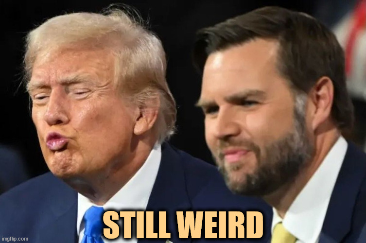 STILL WEIRD | image tagged in trump,j d vance,weird,forever | made w/ Imgflip meme maker