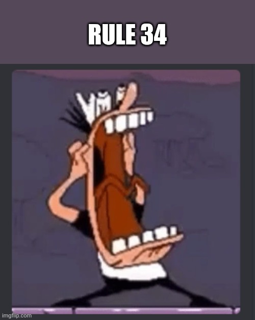 H | RULE 34 | image tagged in peppino screaming at post above | made w/ Imgflip meme maker