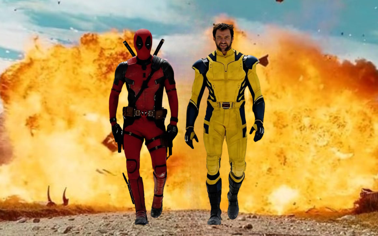 deadpool wolverine explosion Blank Meme Template