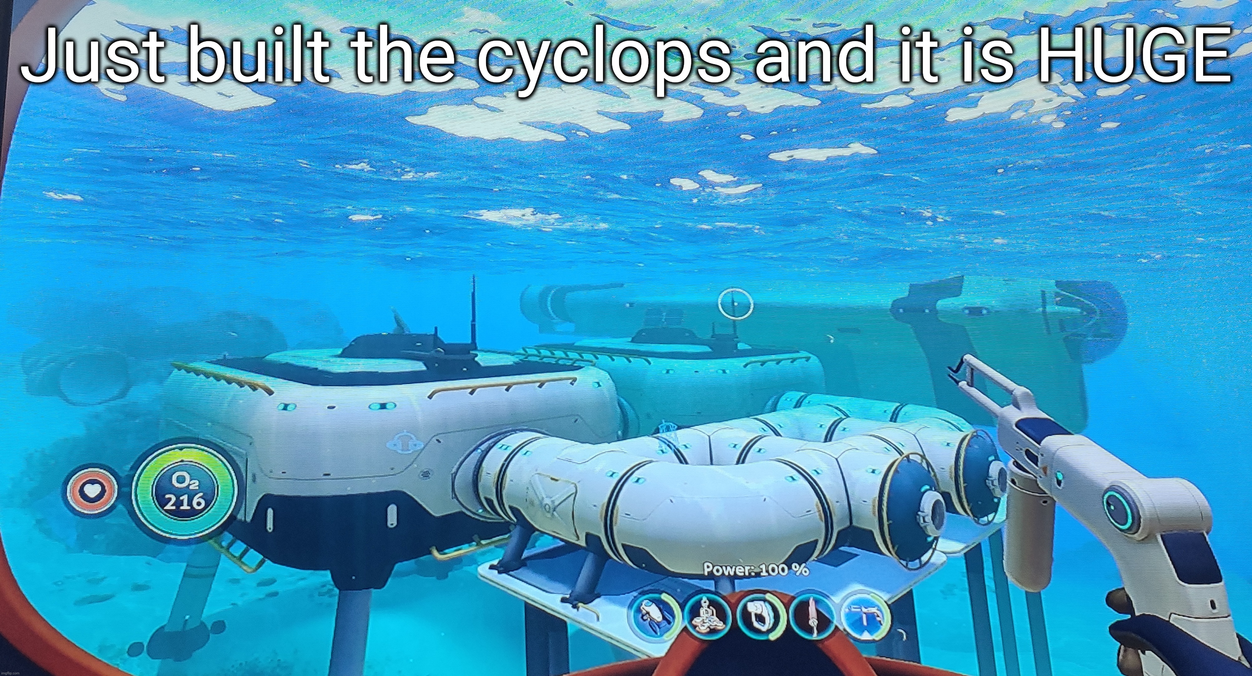 My base feels small now. Also I had an engine efficiency module for it lying around from the Aurora (I think) so I put that in | Just built the cyclops and it is HUGE | made w/ Imgflip meme maker