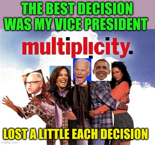 If a candidate can’t pick a qualified VP candidate, they aren’t qualified to be president | THE BEST DECISION WAS MY VICE PRESIDENT; LOST A LITTLE EACH DECISION | image tagged in gifs,democrats,kamala harris,biden,incompetence | made w/ Imgflip meme maker