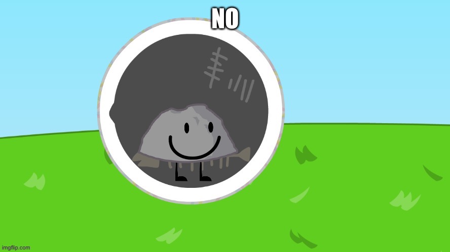 BFDI Rocky in a jawbreaker | NO | image tagged in bfdi rocky in a jawbreaker | made w/ Imgflip meme maker