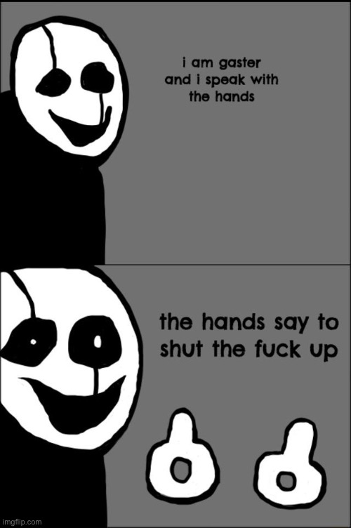 gaster stfu | image tagged in gaster stfu | made w/ Imgflip meme maker