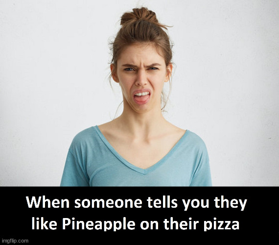 Be Different On Your Own Time! | image tagged in pizza time stops,pineapple pizza,funny meme,funny | made w/ Imgflip meme maker