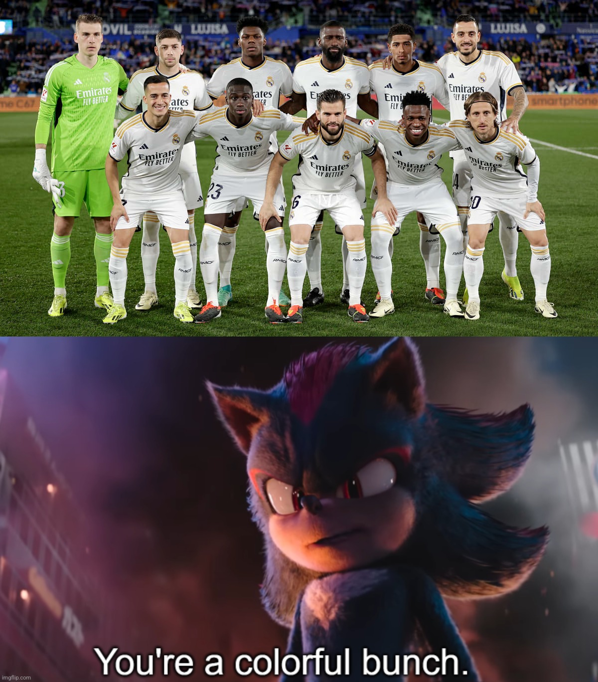 REAL MADRID C.F. meets Shadow the Hedgehog. | image tagged in shadow the hedgehog,real madrid,champions league,sonic the hedgehog,sports,memes | made w/ Imgflip meme maker