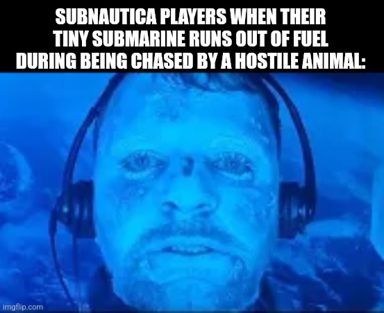 SUBNAUTICA PLAYERS WHEN THEIR TINY SUBMARINE RUNS OUT OF FUEL DURING BEING CHASED BY A HOSTILE ANIMAL: | image tagged in memes,fuel,ships | made w/ Imgflip meme maker