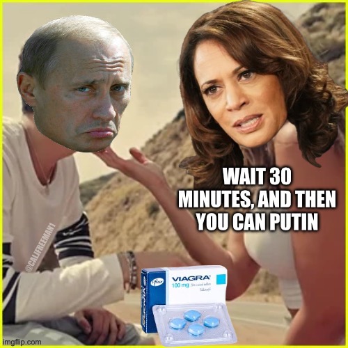 @CALJFREEMAN1 | image tagged in vladimir putin,putin,kamala harris,maga,presidential race,liberals | made w/ Imgflip meme maker