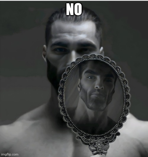 Gigachad Mirror | NO | image tagged in gigachad mirror | made w/ Imgflip meme maker