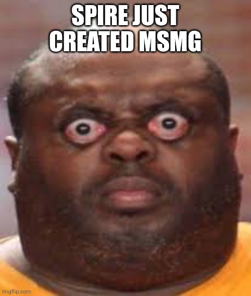 Surprised black guy | SPIRE JUST CREATED MSMG | image tagged in surprised black guy | made w/ Imgflip meme maker