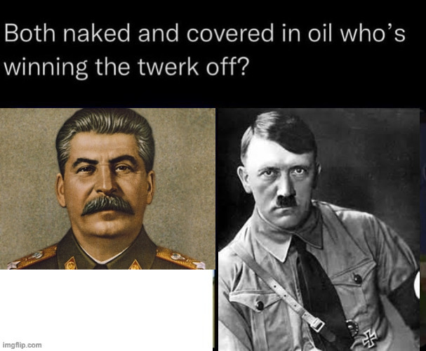 both naked and covered in oil who's winning the twerk off | image tagged in both naked and covered in oil who's winning the twerk off | made w/ Imgflip meme maker