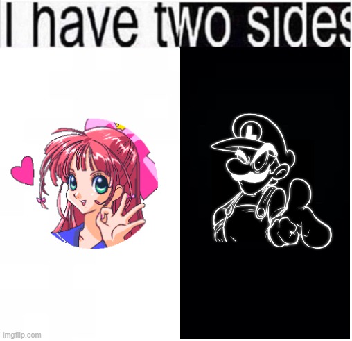 image tagged in i have two sides | made w/ Imgflip meme maker