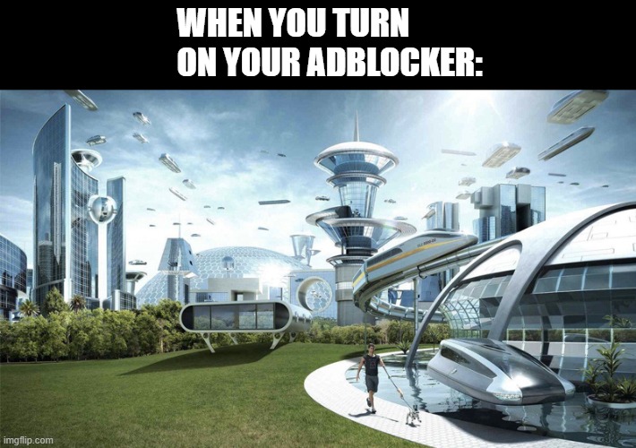 The future world if | WHEN YOU TURN ON YOUR ADBLOCKER: | image tagged in the future world if | made w/ Imgflip meme maker