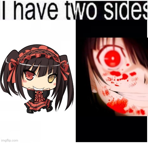 image tagged in i have two sides | made w/ Imgflip meme maker