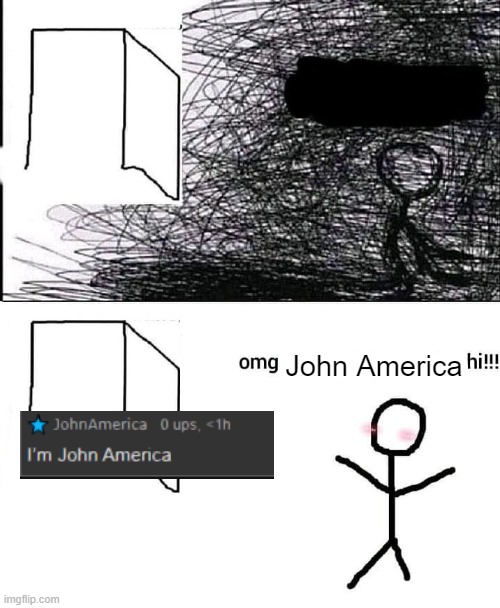 OMG hi | John America | image tagged in omg hi | made w/ Imgflip meme maker