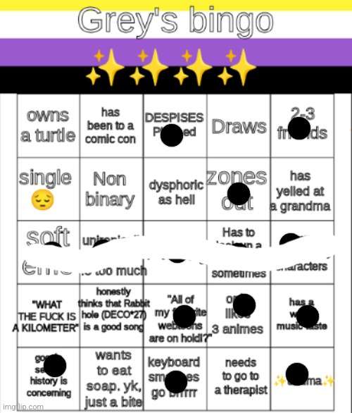 Just got back home ya'll | image tagged in greys bingo | made w/ Imgflip meme maker