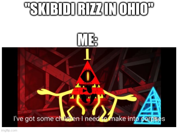 "SKIBIDI RIZZ IN OHIO"; ME: | made w/ Imgflip meme maker