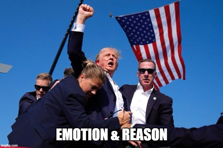 Trump fist of fire | EMOTION & REASON | image tagged in trump fist of fire | made w/ Imgflip meme maker