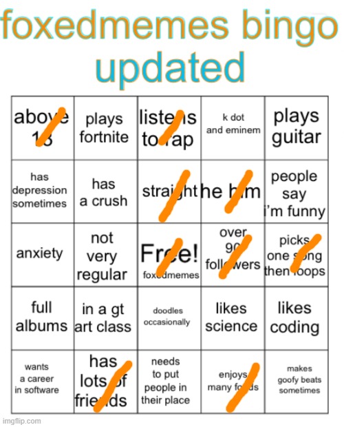 FoxedMemes Bingo! | image tagged in foxedmemes bingo | made w/ Imgflip meme maker