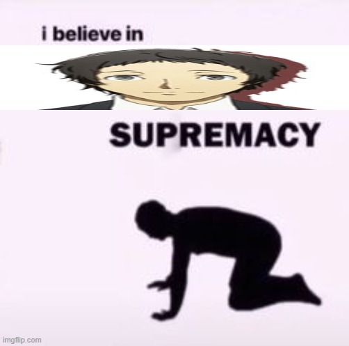 this stupid guy | image tagged in i believe in supremacy | made w/ Imgflip meme maker