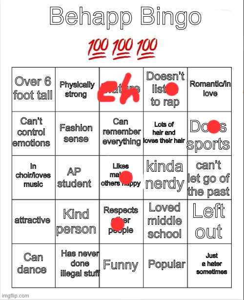 Surprised by how many of yall dont play a sport? | image tagged in behapps bingo | made w/ Imgflip meme maker