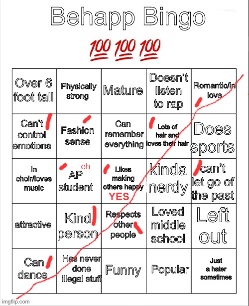 Behapps Bingo | eh; YES | image tagged in behapps bingo | made w/ Imgflip meme maker