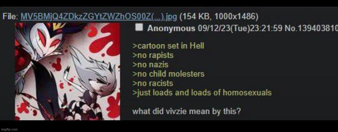 i think there are definitely rapists and racists in hazbin and helluva | made w/ Imgflip meme maker